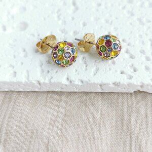 ✨Kate Spade✨ On The Ball Gold Sphere Stud Earrings Multi Color